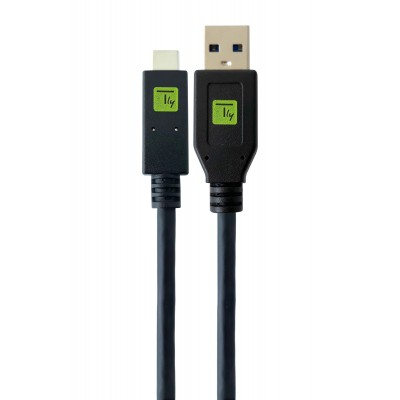 Techly ICOC MUSB31-CMAM20T Καλώδιο USB 3.1 A αρσενικό / USB-C ™ αρσενικό 1m μαύρο