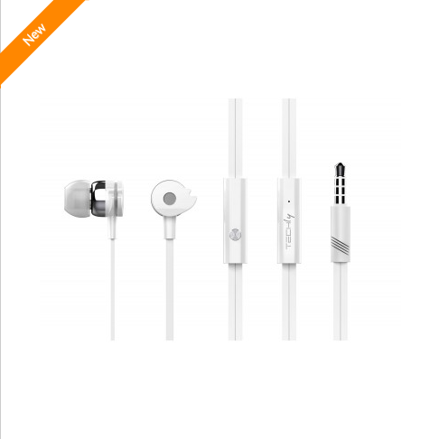 Techly SB-HP A1WHTY - In-Ear Ακουστικά με Μικρόφωνο