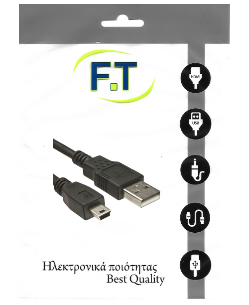 FTT16-607 ΚΑΛΩΔΙΩΣΗ USB - MINI USB 1.5m Version2