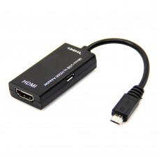 Μετατροπέας Micro USB σε HDMI MHL 15cm, DeTech, Μαύρο
