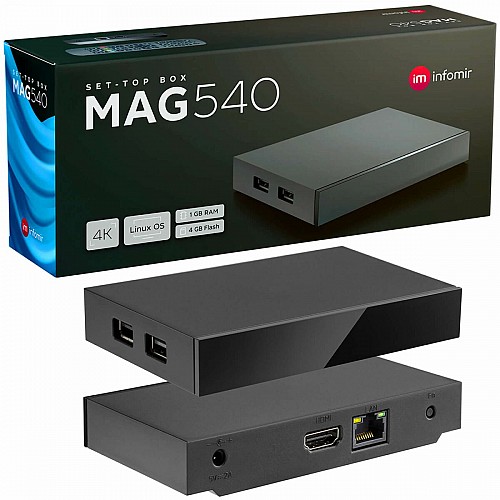 Infomir MAG540 IPTV Set Top Box HEVC H 265 Linux 4.9 Amlogic S905Y4-B chipset Quad core