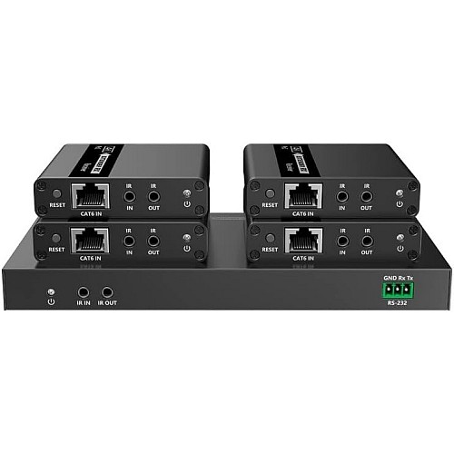 TECHLY IDATA EX-HL41TYP Διαχωριστής 4K HDMI 4 κατευθύνσεων με επέκταση σε καλώδιο δικτύου έως 70 μέτρα